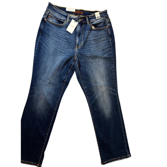 Judy Blue High Waist Straight Fit Jeans - Size 16W - Dark Wash JB82561DK NWT - Picture 5 of 11